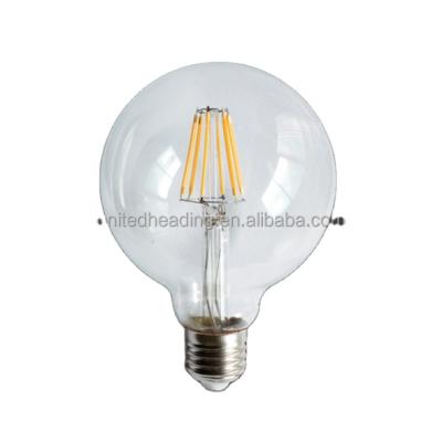 China Residential 4W 6W 8W 10W 12W 2700K G125 led filament light e26 e27 led filament bulb for sale