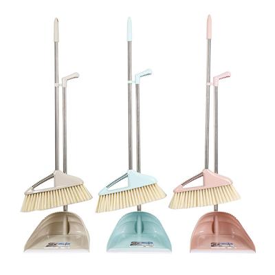 China Eco - Friendly Stainless Steel Dustpan With Broom Set In Transparent Color for sale