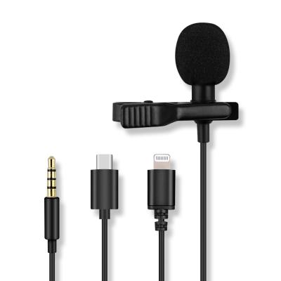 China Gooseneck Microphone Clipper Microphone Lapel Microphones Set Lavalier Microphone For Camera for sale