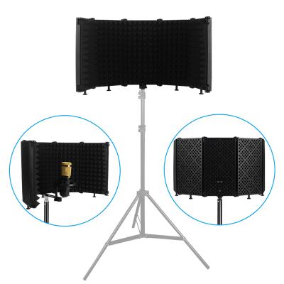 China Soundproof Sound Insulation Screen Iron Shell 5 Panel Cover Shield 5 Door Studio Microphone Soundproofing Blanket Muffler Noise Reduction for sale