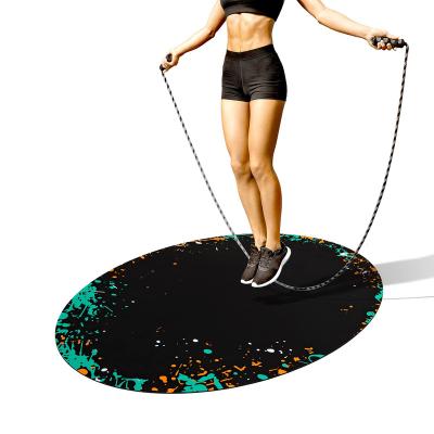 China Technology Fabric +polyurethane+silicagel Customize Design Indoor Outdoor Padded Cross Rope Exercise Fitness Mat Shock Absorbing Mat For Jump Rope for sale