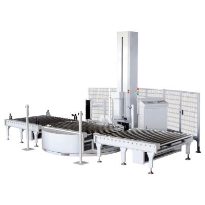 China CLOTHING 1650mm Upper Fully Automatic Pressure Plate Turntable Pallet Plastic Wrapping Stretch Wrapping Machine Online With Scale for sale