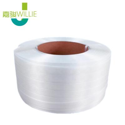 China High Tenacity Manual Packing Load Safety 19mm Polyester White Composite Strap Made In China for sale