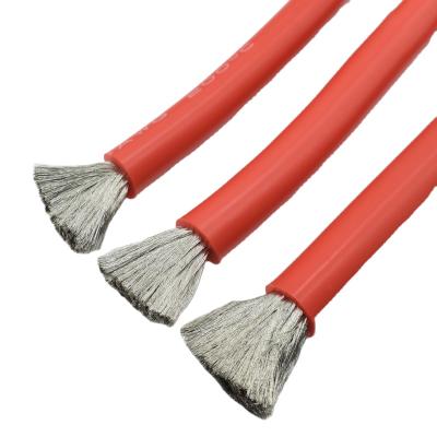 China The 200 degree A.W.G. 2 3 4 tinned over copper silicone coated cable for sale