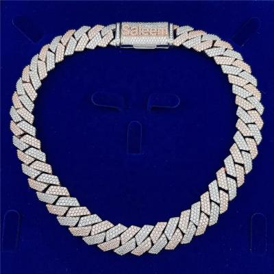 China Width Moissanite VVS Cuban Link 925 Sterling Silver Cuban Link Chain of Hiphop Hip Hop Jewelry 15mm for sale