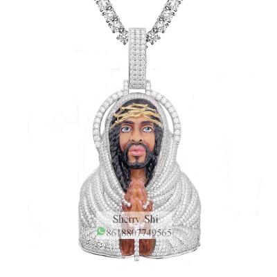 China FASHIONABLE Custom Hip Hop Portrait Enamel Realistic Animated Head Pendant for sale