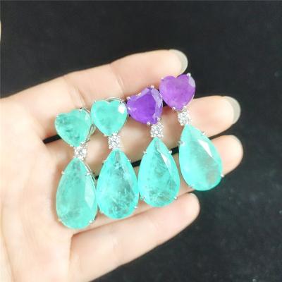 China Fashionable Brazil Fashion Simple Fusion Jewelry Colorful Brazil Stone Dan Semi Joyeria Statement Earrings Women for sale