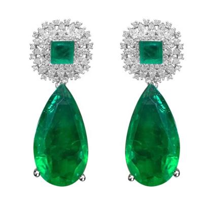 China Hot sale FASHIONABLE Brazil drop fusion stone dangle earrings for shaping Joyeria bridal earrings for sale