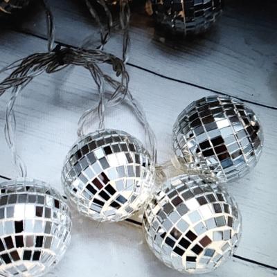 China New Battery Box 4CM Battery Mirror Ball LED Disco Ball Party Bar Pendant Lights String Light Colorful Wedding Decoration for sale