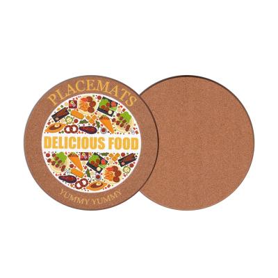 China Sustainable Custom Your Logo Wood Placemats Cork Wooden Coaster Kitchen Accessories   with Full Color Printing Placemat for Plates for sale