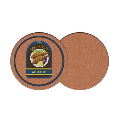 China Sustainable High Quality OEM Waterproofing Scalding Cork Trivet Placemat with Full Color Printing for sale