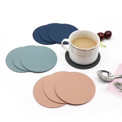 China Sustainable Soft PVC Coaster Placemat Eco-friendly Heat Resistant Silicone Rubber Coasters for sale