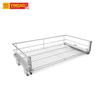 China Sustainable Multiple-function Three Side Buffet Organizer Storage Pull Out Wire Mesh Basket for sale