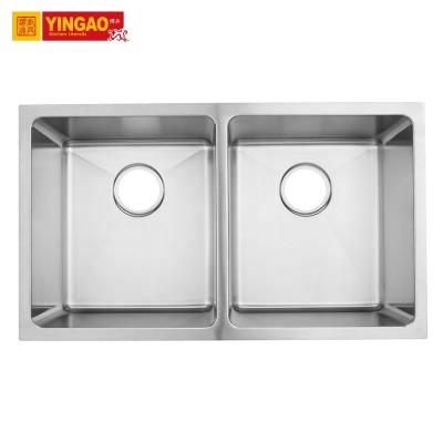 China Without Newest Faucet Fashion Sink 304 Stainless Steel Double Bowl Kitchen Sink for sale