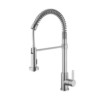 China YINGAO Modern Flexible Spring Spray Stainless Steel Pull Out Kitchen UPC Sink Faucet for sale