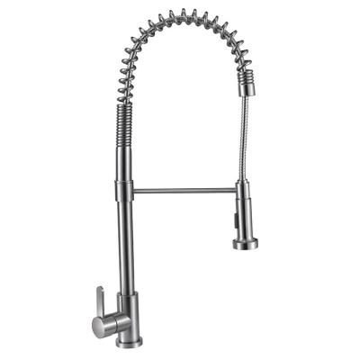 China Thermostatic Faucets Flexible Long Neck Pull Down UPC Commercial Stainless Steel Kitchen Faucet for sale