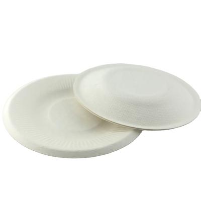 China Inch Economic Friendly Snake Paper Plates Disposable Lunch Dish 5 6 Inch Tableware Sugar Cane Pulp for sale