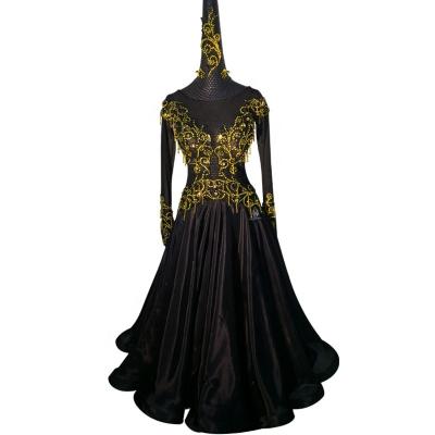 China Black Import Eco-friendly Fabric Dance Wear Ballroom Ballroom Dresses Competition Ballroom Dance Dress Adults for sale