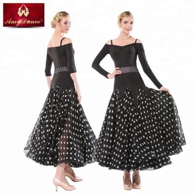 China Sexy Strapless Modern Ballroom Dance Wear Ballroom Dancing Wear Women Ballroom Foxtrot Training Dance Costumes Eco-friendly for sale