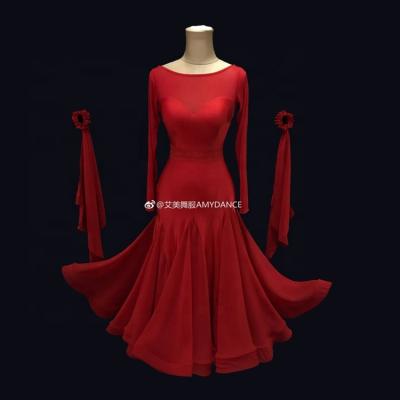 China Custom Made Competition Flamenco Waltz Ballroom Dance Eco-friendly Wear Kids Girls Ballroom Dancing Dress for sale