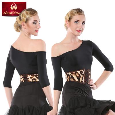 China from above & One shoulder latin girls sexy dancewear dance training stings for sale