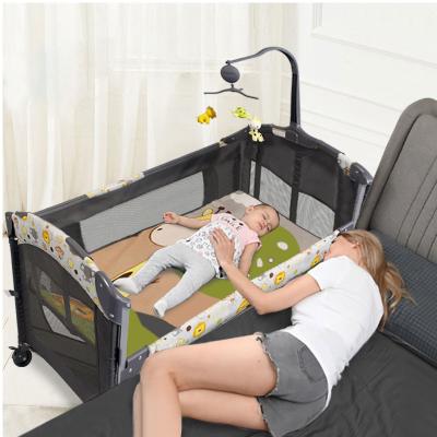 China 2021 Free Design EUROPEAN New Product Foldable Baby Crib Bed, Online Shopping Baby Crib Set for sale