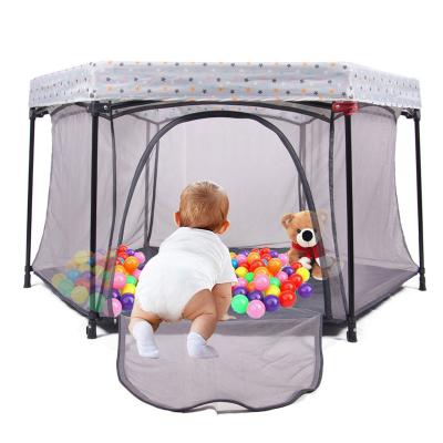 China Steel Frame With 210D Plyester Cloth Tarpaulin Baby Products Of All Types Plastic Baby Fence, Playpen / European Standard Plastic Baby Fence for sale