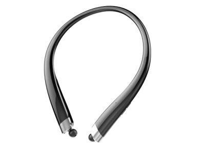 China Waterproof Bluetooth Headset Retractable Earbuds With Microphone , Black Color for sale