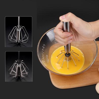 China Viable Home Simple Small Manual Stainless Steel Matcha Egg Push Type Beater for sale