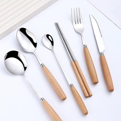 China Western Disposable Japanese Fruit Fork Spoon Steak Knife Restaurant Stainless Steel Tableware Knife Fork Spoon Coffee Chopsticks for sale