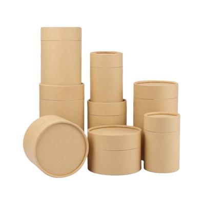 China Recycled Materials Eco-Friend Kraft Paper Cylinder Packing Box for Tea/Coffee/Herbs, Mini Cylinder, Durable Small Round Paper Drum for sale