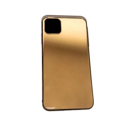 China High Protective For iPhone11 Pro Real Gold Plated Phone Housing With Zircon Gold Plating Housing for sale