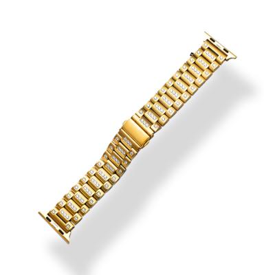 China Stainless Steel Applicable For Apple Watch Strap 1234 Stainless Steel Three Metal Solid Steel Strap for sale