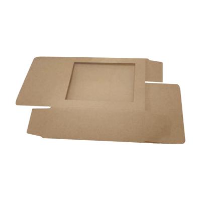 China Recycled Materials New Arrival Cosmetic Food Gift Packaging Kraft Paper Box With Window for sale