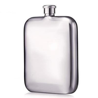 China Handy and Stylish Mirror Craft Available Portable Flasks Finished Stainless Steel 6oz Flat Hip Flask for sale