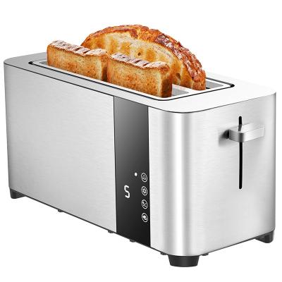 China OEM/ODM Factory, Household Use Stainless Steel 4 Slice Breakfast Bread Long Slice Hotel Smart Touch Screen Slot Toaster Toaster Toaster for sale