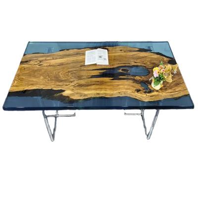 China Adjustable (height) Favorable Price Factory Popular New Products Modern Dining Wood  River Epoxy Resin Kitchen Restaurant Table for sale