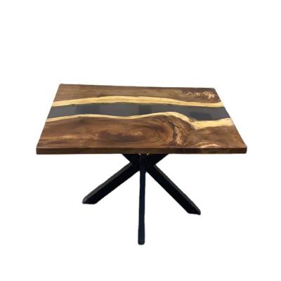 China Adjustable (height) Favorable Price Factory Popular New Products Modern Dining Wood River Epoxy Resin Restaurant Kitchen Table for sale