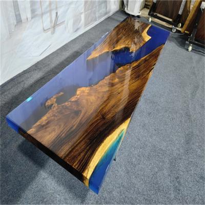 China Adjustable (height) Creative Personalized China Supplier Factory Modern Restaurant Wood Kitchen Epoxy Resin Dining Table for sale