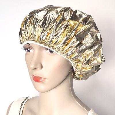 China Viable Wholesale Price Aluminum Foil Reusable Hair Cap Oil PVC Beauty Cap Waterproof Hair Dye Salon Shower Cap for sale