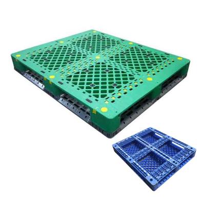 China Single Faced Plastic Food Pallet 1200 X 1000 Heavy Duty PP Virgin Plastic Pallet Manufacturer Of Recyclable Pallet for sale