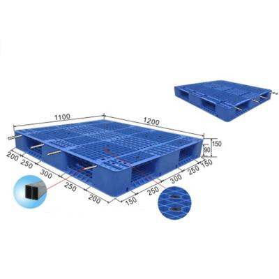 China Eco-friendly Pallet 1200*1100*150 Heavy Duty Forklift Plastic Pallet For Storage 8 Reinforced Steel Tubes HDPE Manufacturers In China Rack Pallet for sale