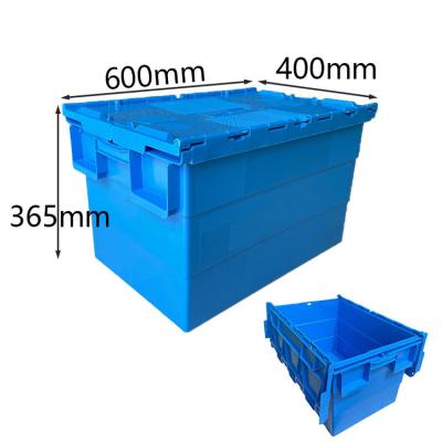 China Solid Blue Crate Box Stackable Box Storage House Secure Plastic Mobile Crates Vending For Moving for sale