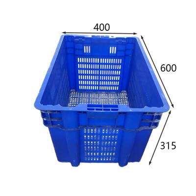 China Factory Direct Sale Mesh Style Vegetable Crate , Heavy Duty Plastic Fruit Crates 600x400 for sale