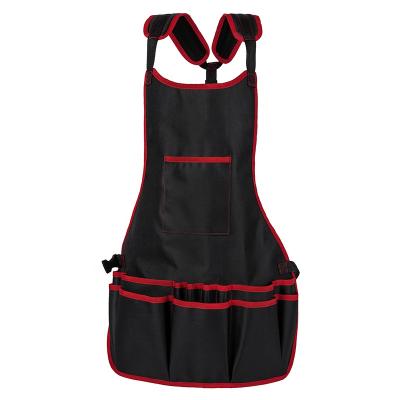 China Professional Waterproof Adjustable Canvas Work Apron Professional Tool Apron With Tool Pockets for sale