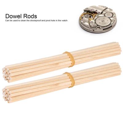 China 40pcs Wooden Round Finger Rods Wooden Watch Shockproof Dust Clean Pivot Hole Watch Repair Tool Accessories For Watchmaker Repair for sale