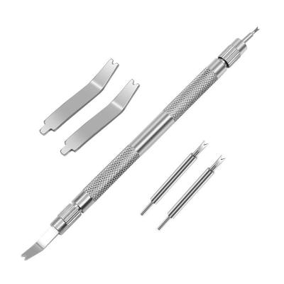 China Stainless Steel Watch Band Strap Link Pin Pusher Spring Bar Remover Professional Tool Repair Tool Silver Double Pin Pusher Spring Bar Remover Tool for sale