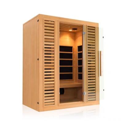 China New Design Villa Infrared Computer Control Panel Computer Sauna Steam 2 Person Infrared Sauna Room Shower Sauna Cabinet With Hemlock for sale