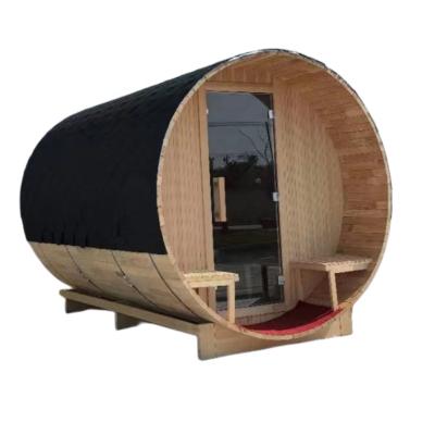 China Outdoor sauna room computer control panel 6 person barrel red cedar traditional sauna bucket for sale for sale