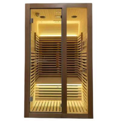 China Wooden Computer Control Panel 2 Person Villa Sauna Room With Far Infrared Sauna for sale